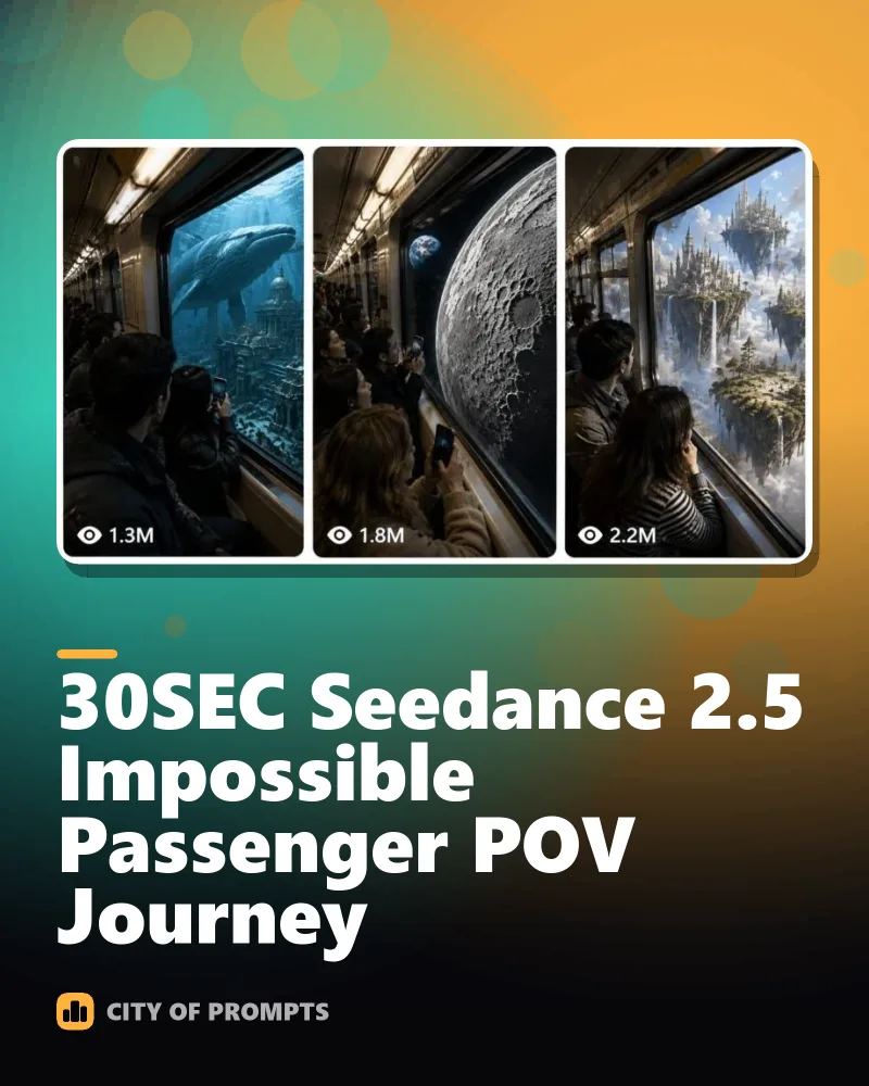 Cover image for 30SEC Seedance 2.5 Impossible Passenger POV Journey