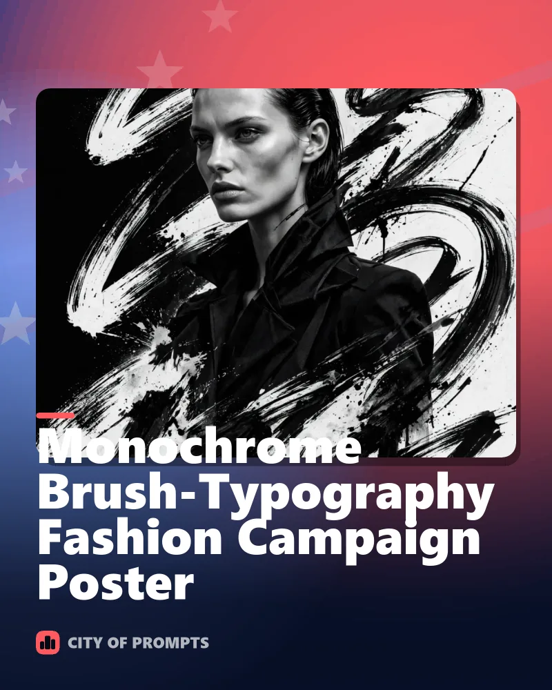 Cover image for Monochrome Brush-Typography Fashion Campaign Poster
