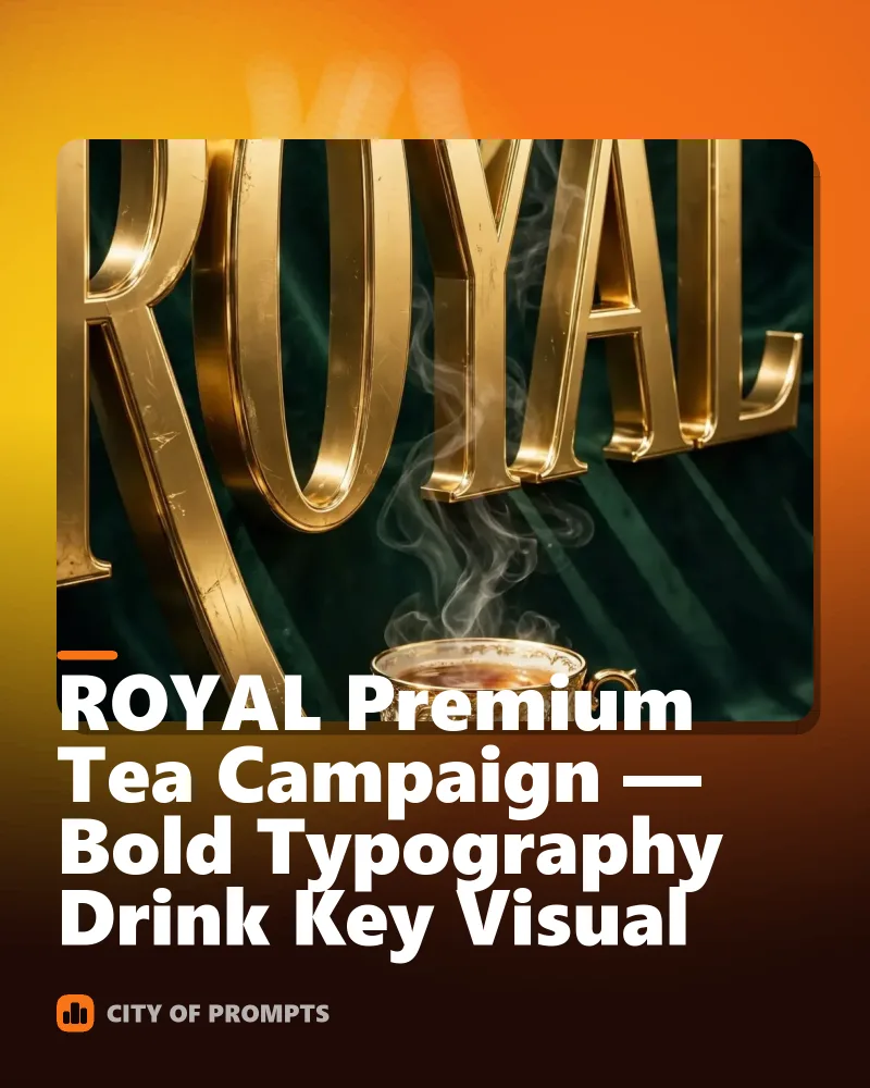 Cover image for ROYAL Premium Tea Campaign — Bold Typography Drink Key Visual