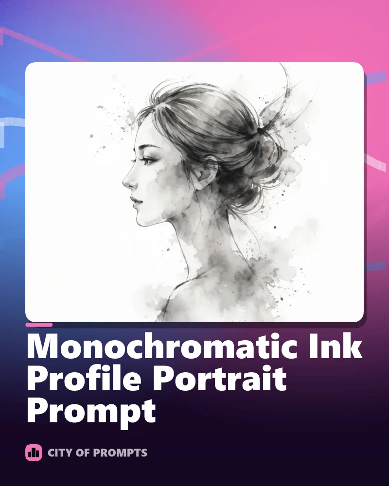 Cover image for Monochromatic Ink Profile Portrait Prompt