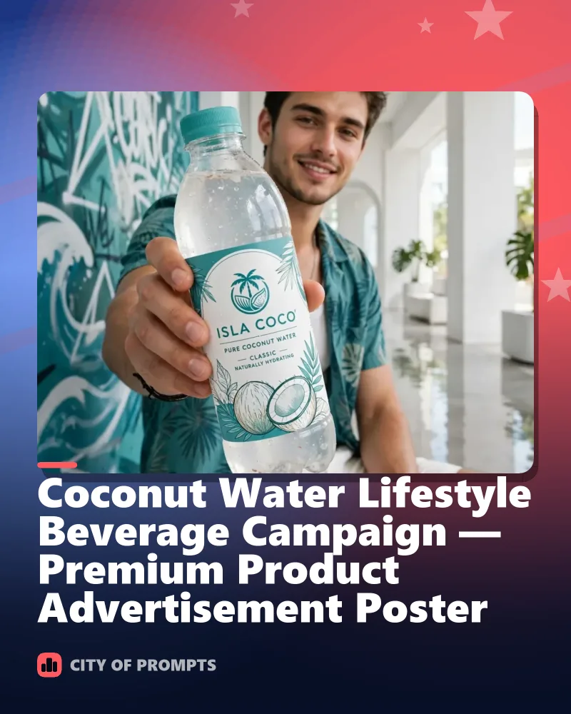 Cover image for Coconut Water Lifestyle Beverage Campaign — Premium Product Advertisement Poster