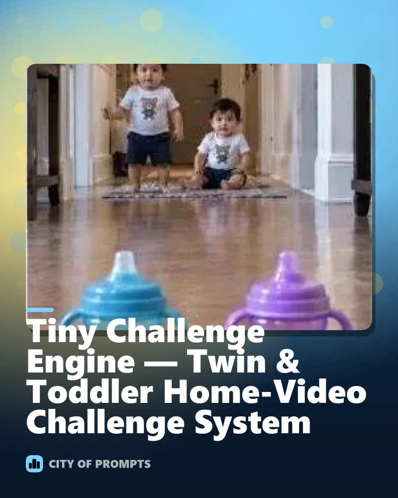 Cover image for Tiny Challenge Engine — Twin & Toddler Home-Video Challenge System