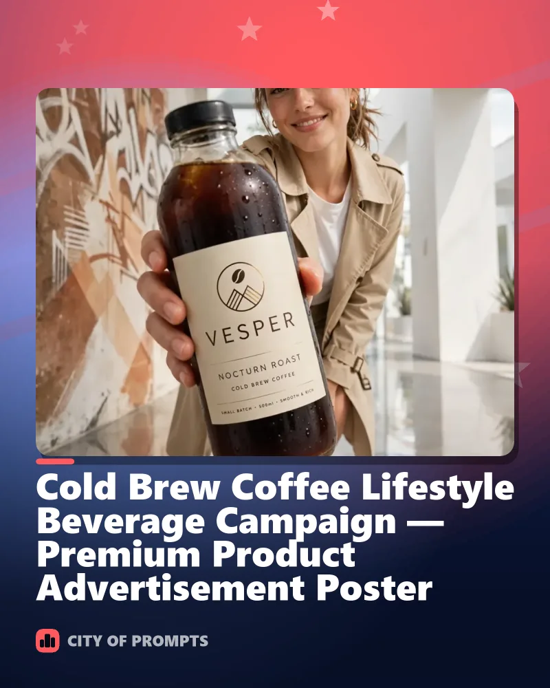 Cover image for Cold Brew Coffee Lifestyle Beverage Campaign — Premium Product Advertisement Poster