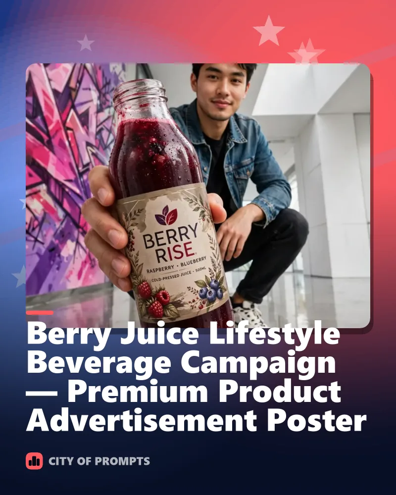 Cover image for Berry Juice Lifestyle Beverage Campaign — Premium Product Advertisement Poster