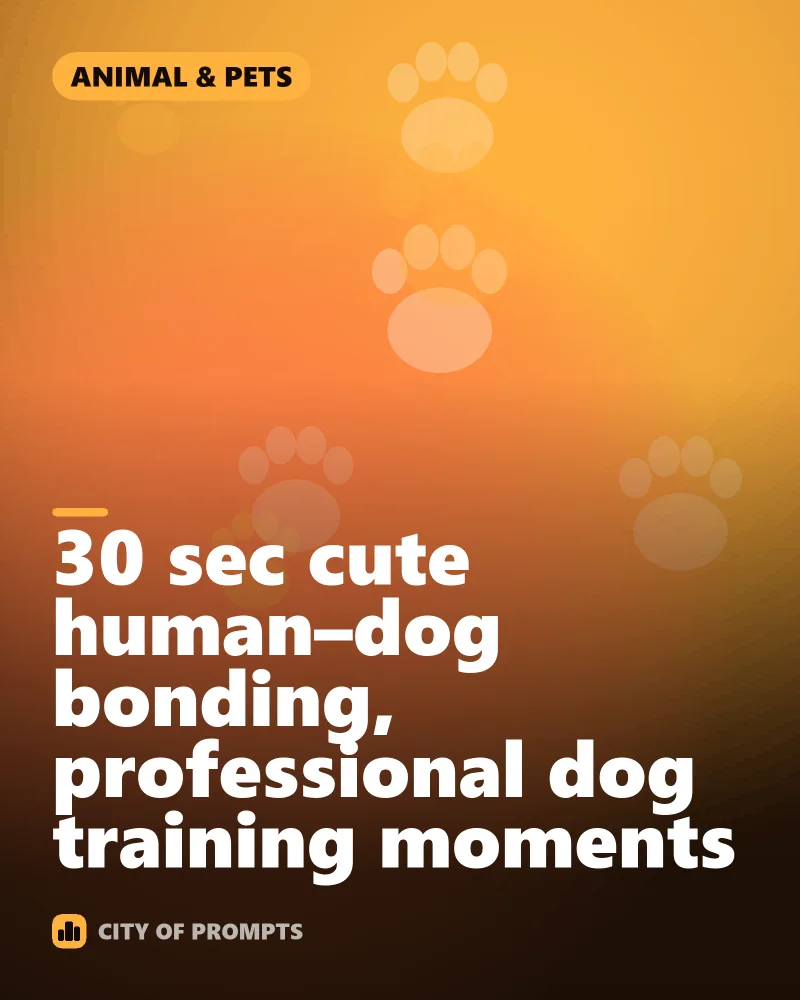 Cover image for 30 sec cute human–dog bonding, professional dog training moments