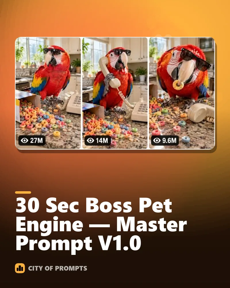 Cover image for 30 Sec Boss Pet Engine — Master Prompt V1.0
