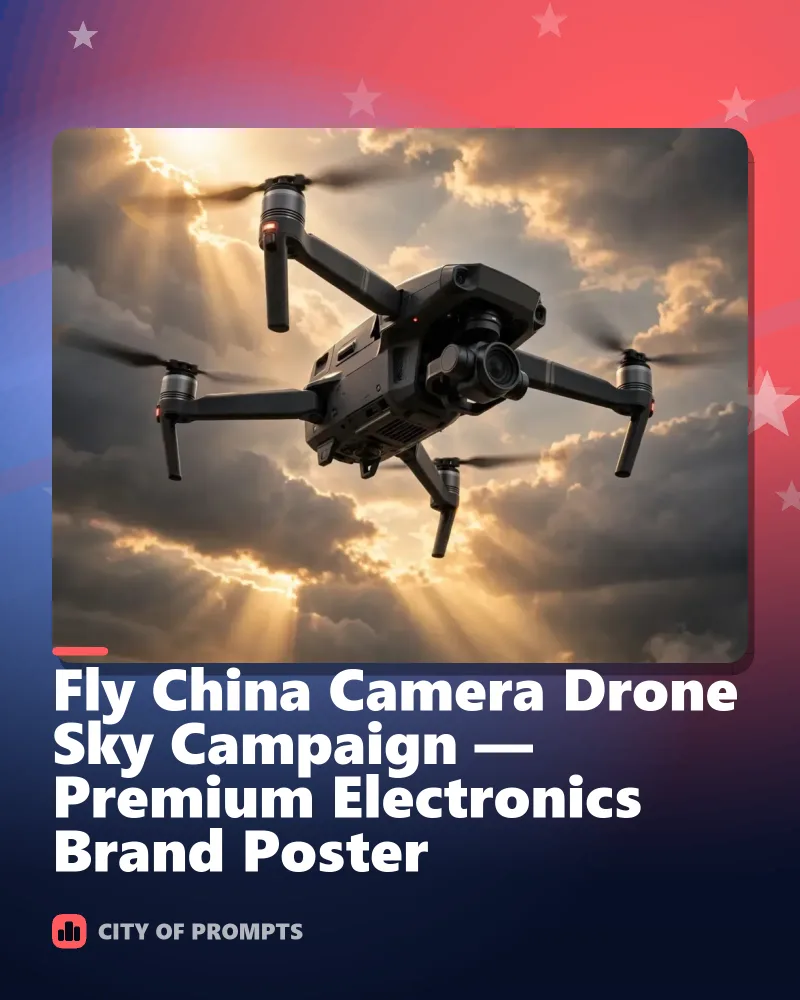 Cover image for Fly China Camera Drone Sky Campaign — Premium Electronics Brand Poster