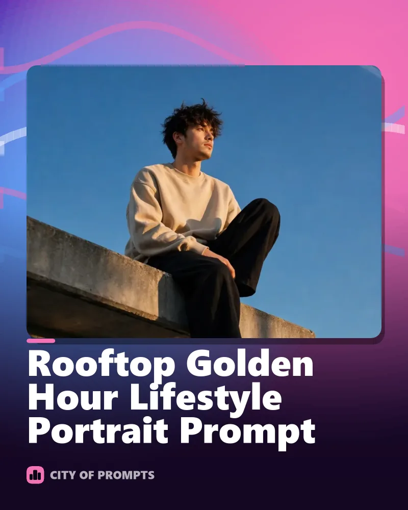 Cover image for Rooftop Golden Hour Lifestyle Portrait Prompt