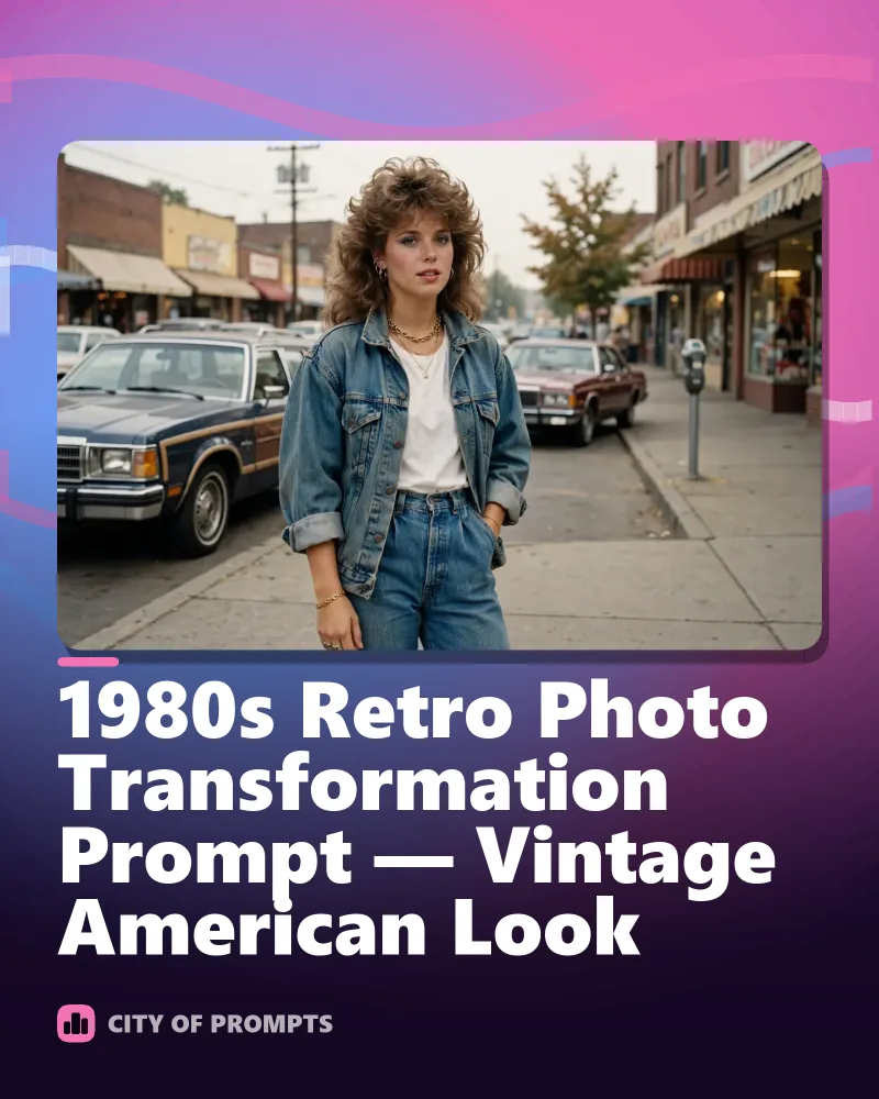 Cover image for 1980s Retro Photo Transformation Prompt — Vintage American Look
