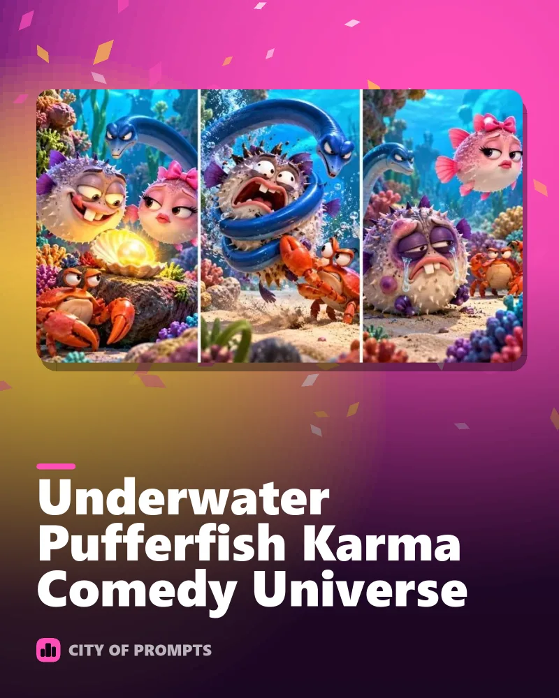 Cover image for Underwater Pufferfish Karma Comedy Universe