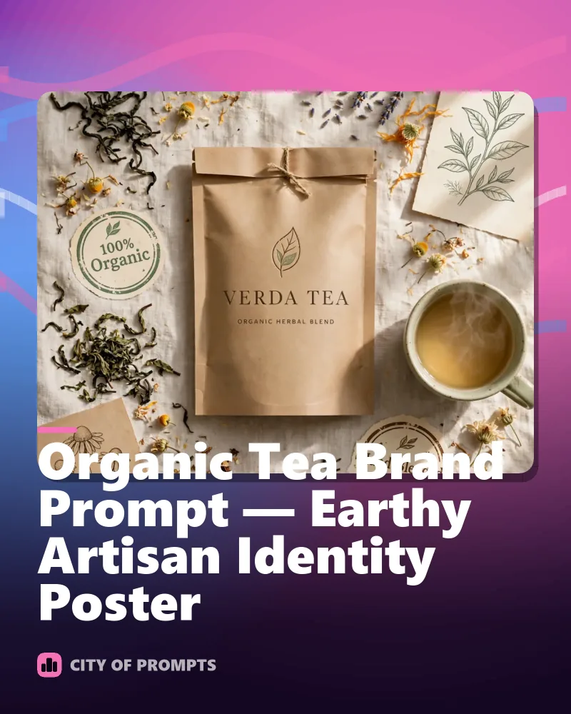 Cover image for Organic Tea Brand Prompt — Earthy Artisan Identity Poster