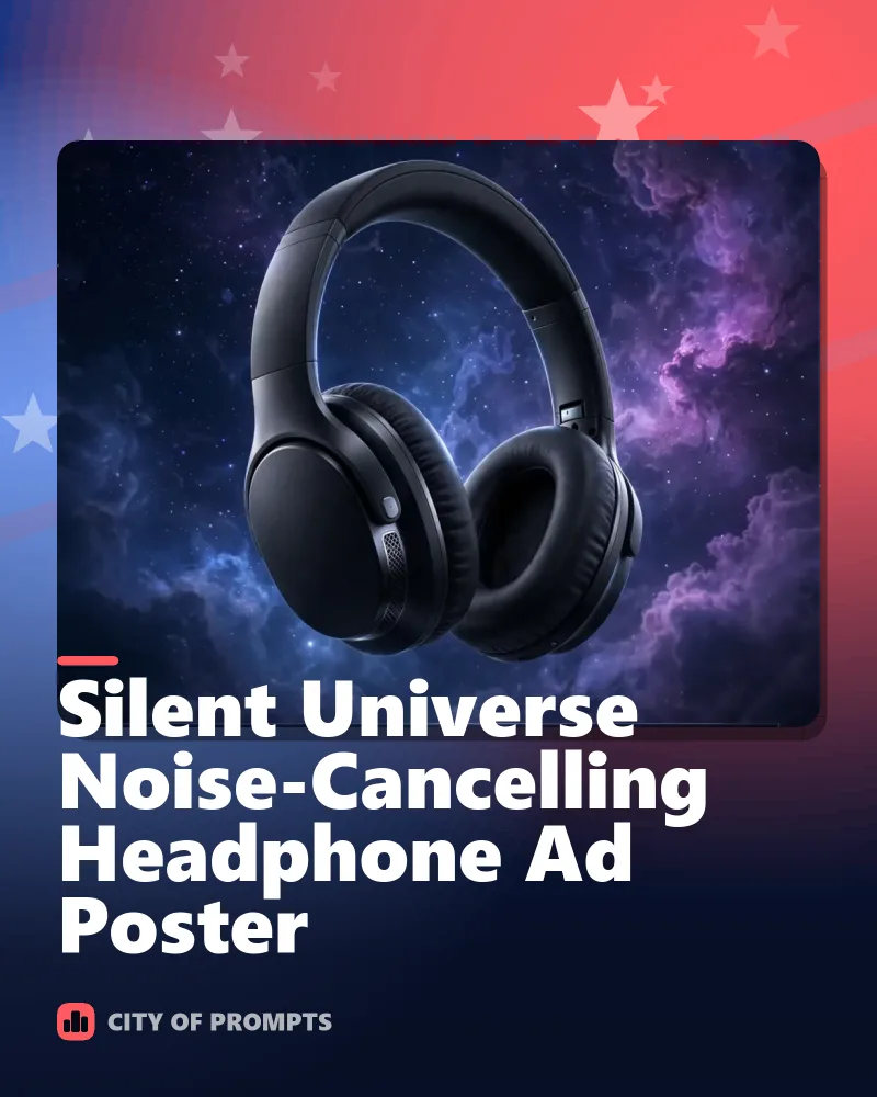 Cover image for Silent Universe Noise-Cancelling Headphone Ad Poster