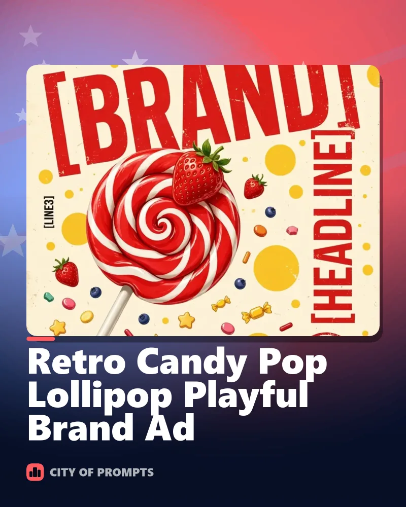 Cover image for Retro Candy Pop Lollipop Playful Brand Ad
