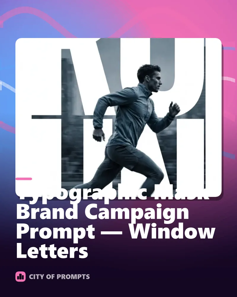 Cover image for Typographic Mask Brand Campaign Prompt — Window Letters