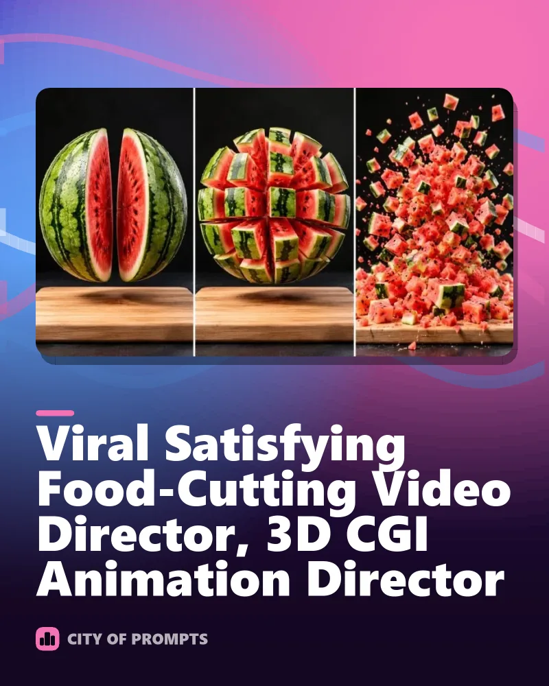 Cover image for Viral Satisfying Food-Cutting Video Director, 3D CGI Animation Director