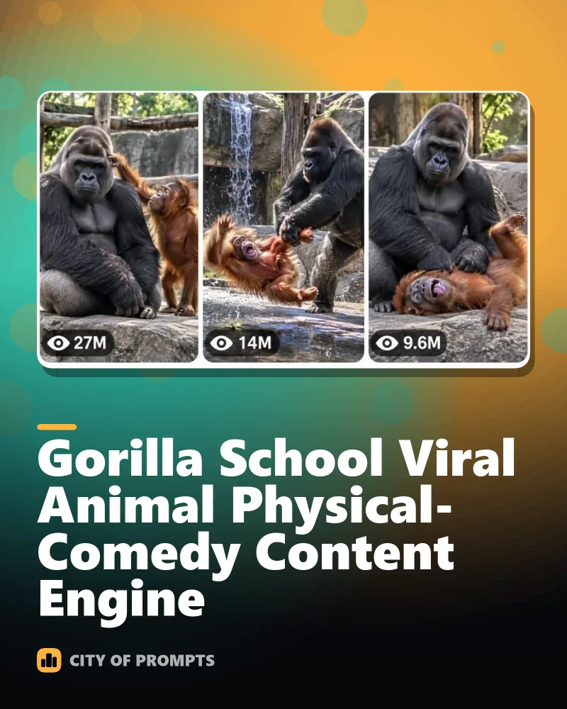 Cover image for Gorilla School Viral Animal Physical-Comedy Content Engine