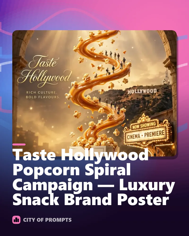 Cover image for Taste Hollywood Popcorn Spiral Campaign — Luxury Snack Brand Poster