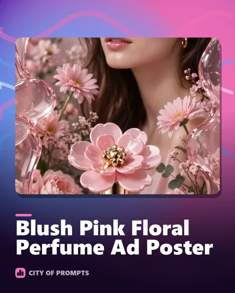 Cover image for Blush Pink Floral Perfume Ad Poster