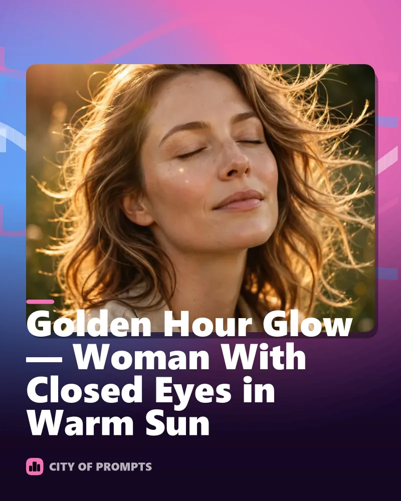 Cover image for Golden Hour Glow — Woman With Closed Eyes in Warm Sun