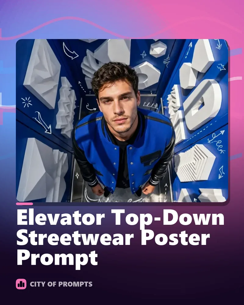Cover image for Elevator Top-Down Streetwear Poster Prompt