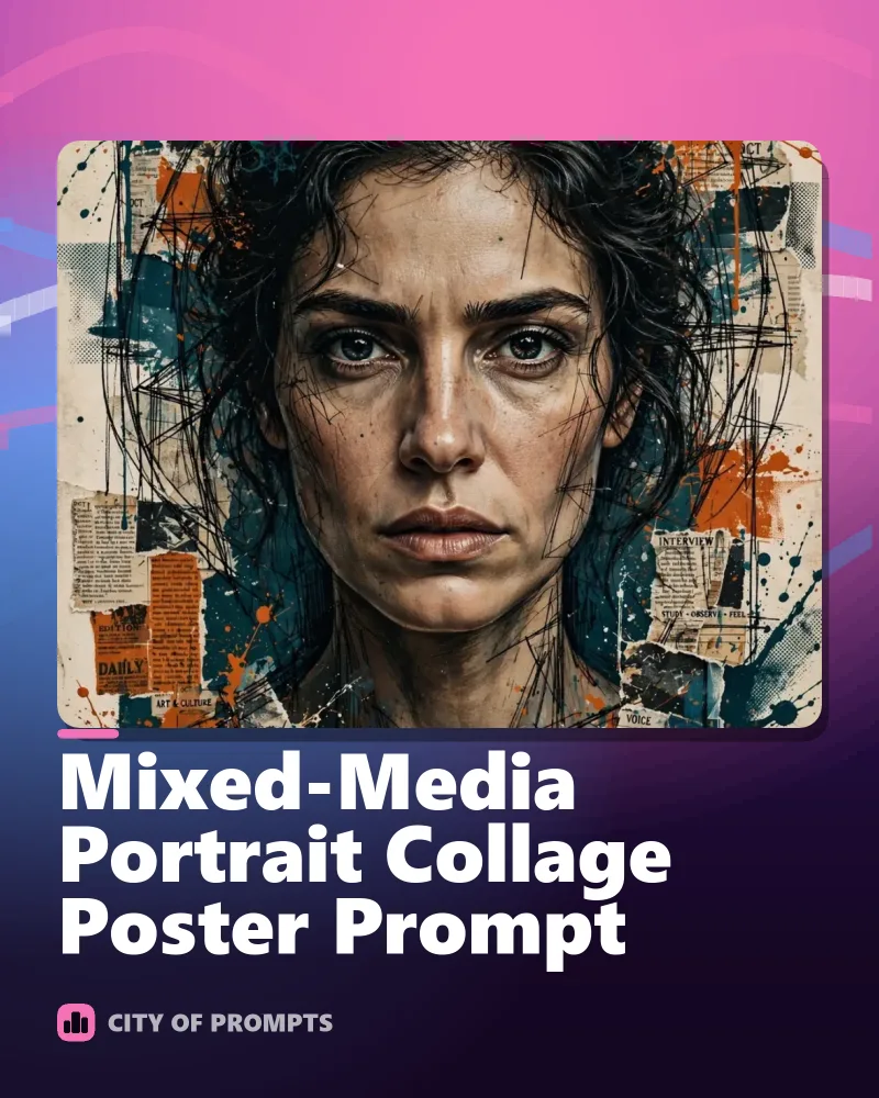 Cover image for Mixed-Media Portrait Collage Poster Prompt