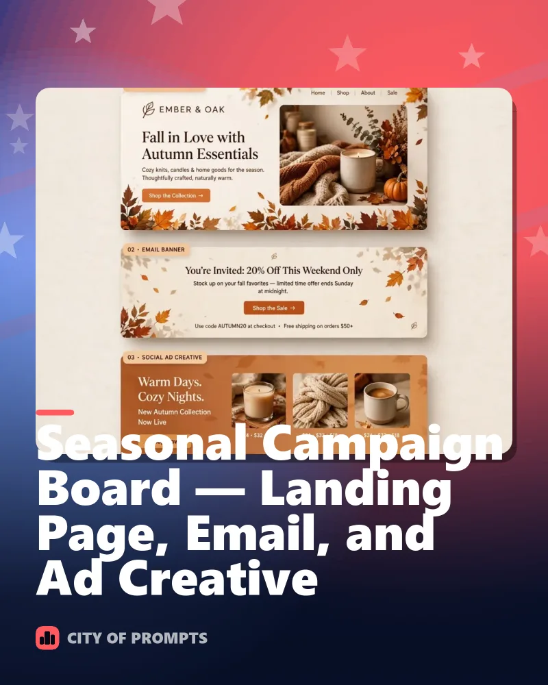 Cover image for Seasonal Campaign Board — Landing Page, Email, and Ad Creative