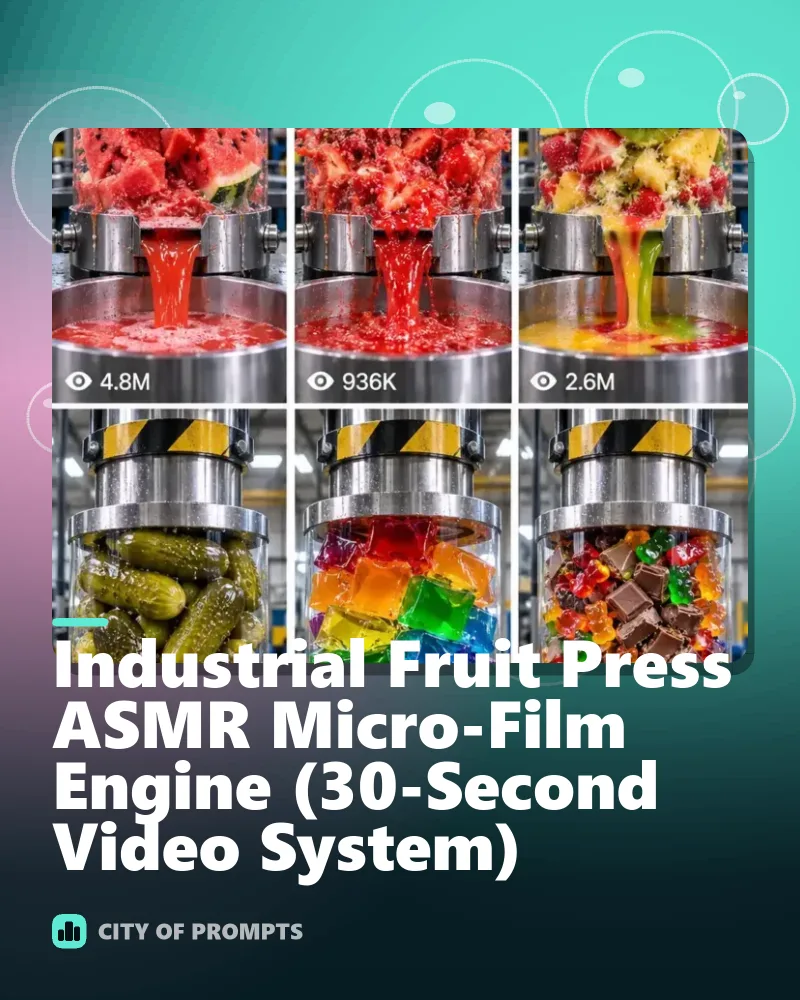 Cover image for Industrial Fruit Press ASMR Micro-Film Engine (30-Second Video System)