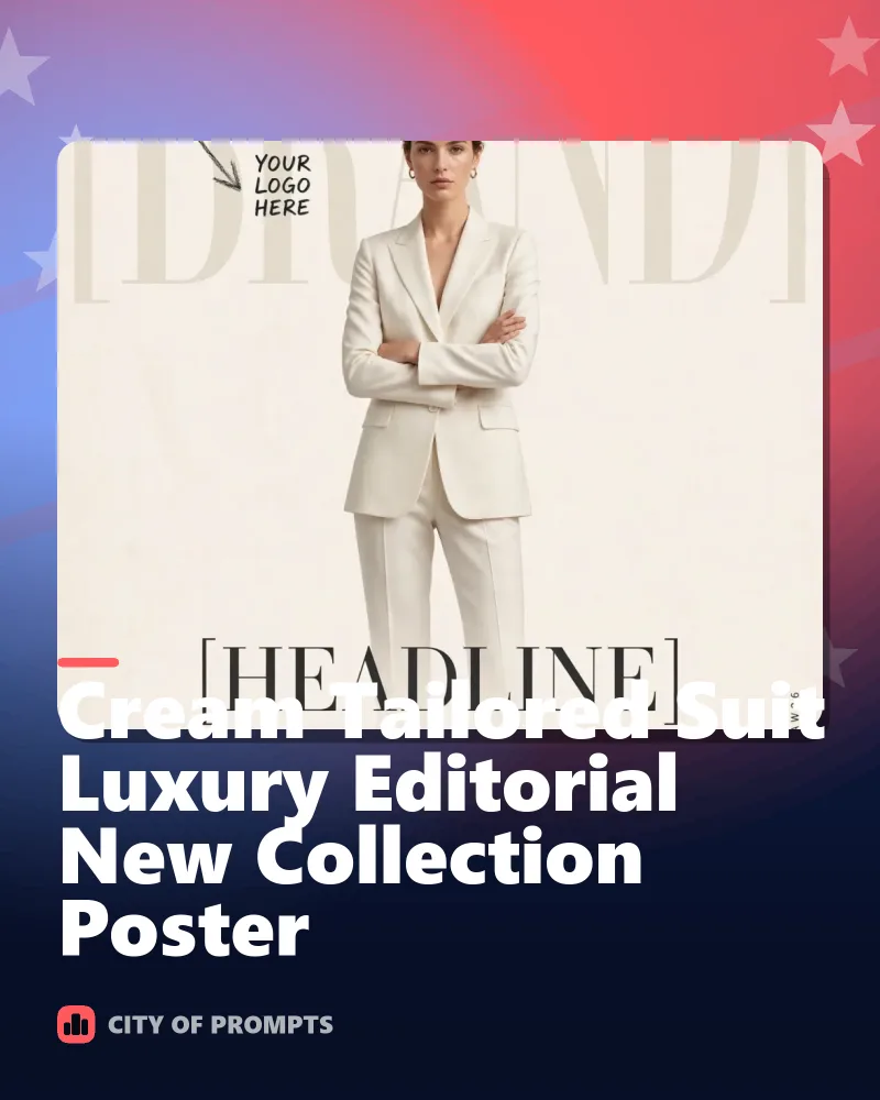 Cover image for Cream Tailored Suit Luxury Editorial New Collection Poster