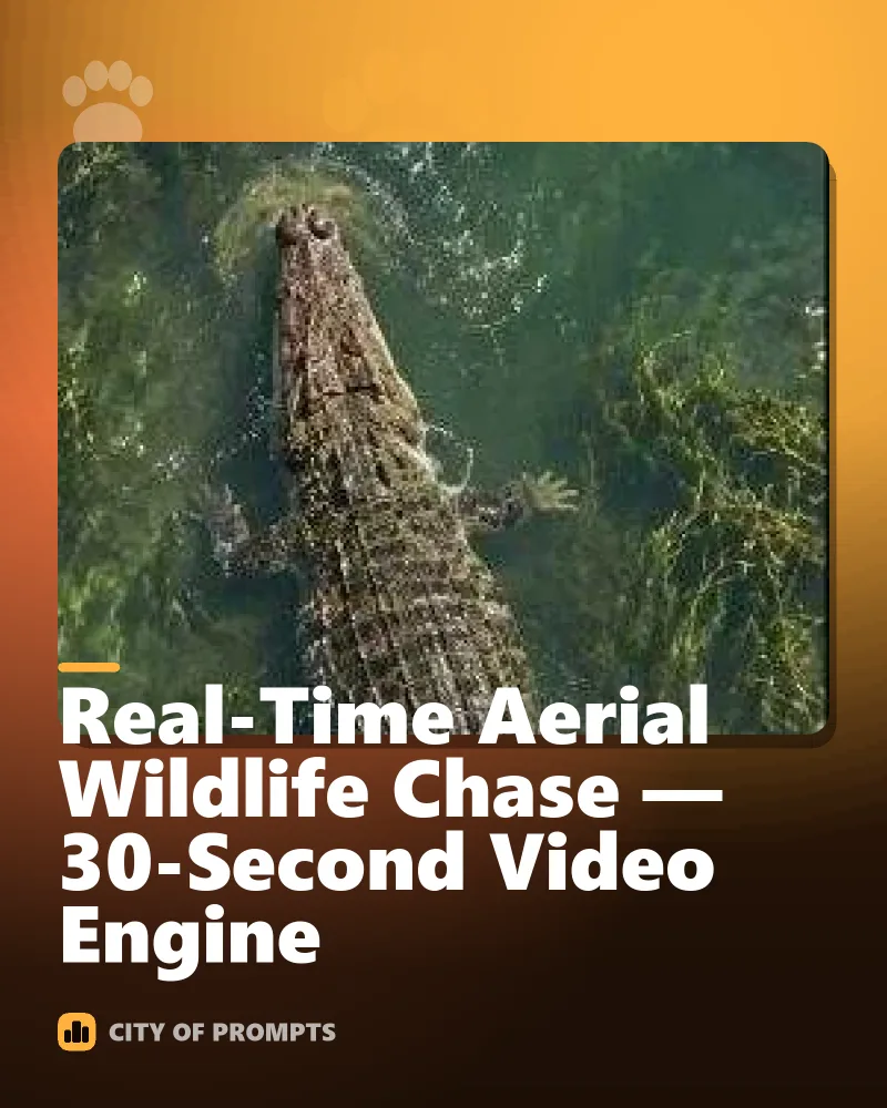 Cover image for Real-Time Aerial Wildlife Chase — 30-Second Video Engine