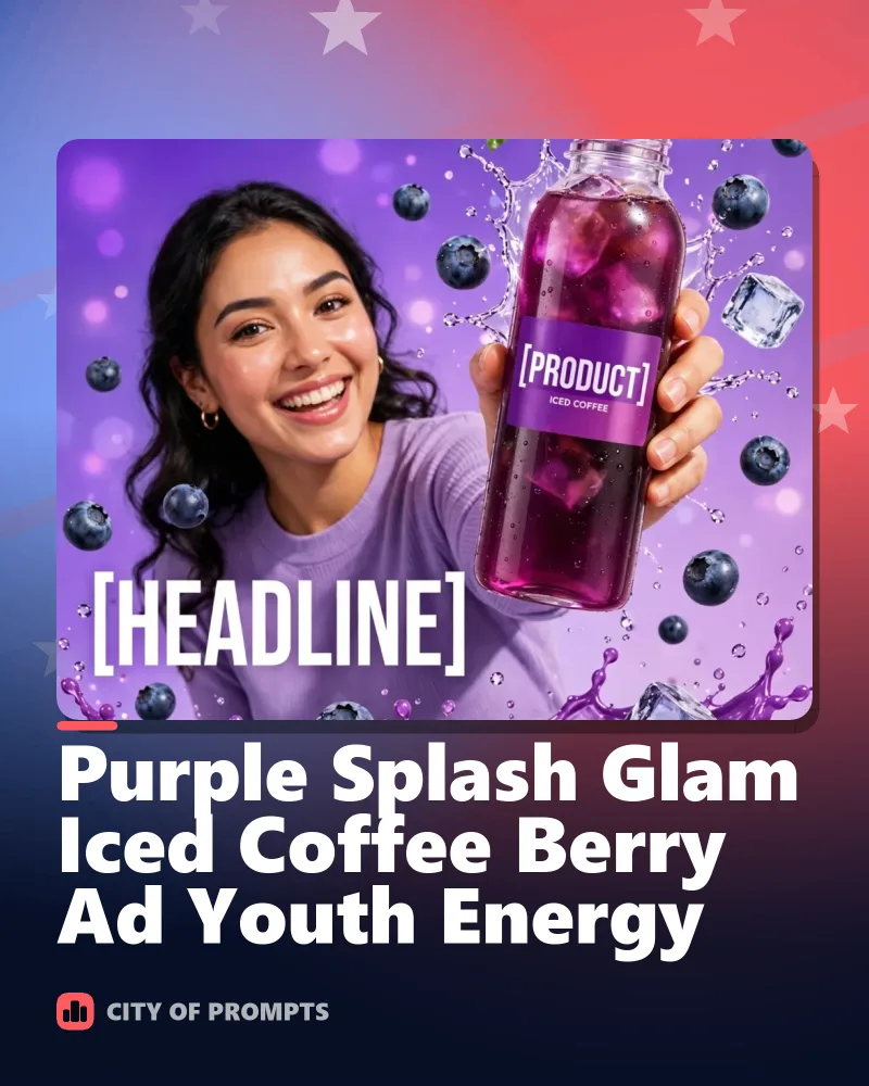 Cover image for Purple Splash Glam Iced Coffee Berry Ad Youth Energy