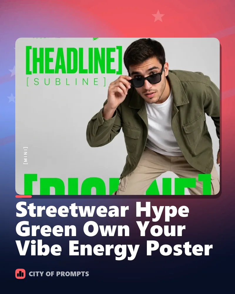 Cover image for Streetwear Hype Green Own Your Vibe Energy Poster