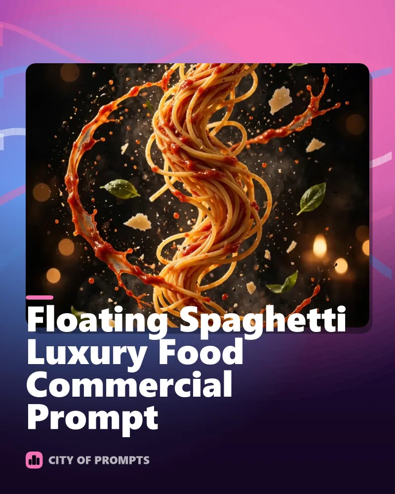 Cover image for Floating Spaghetti Luxury Food Commercial Prompt