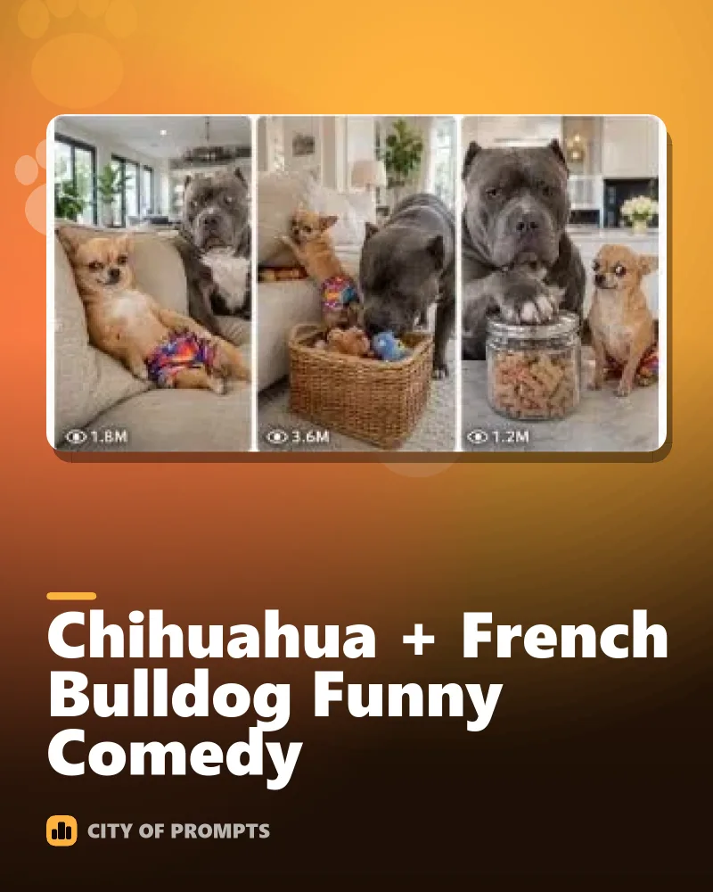 Cover image for Chihuahua + French Bulldog Funny Comedy