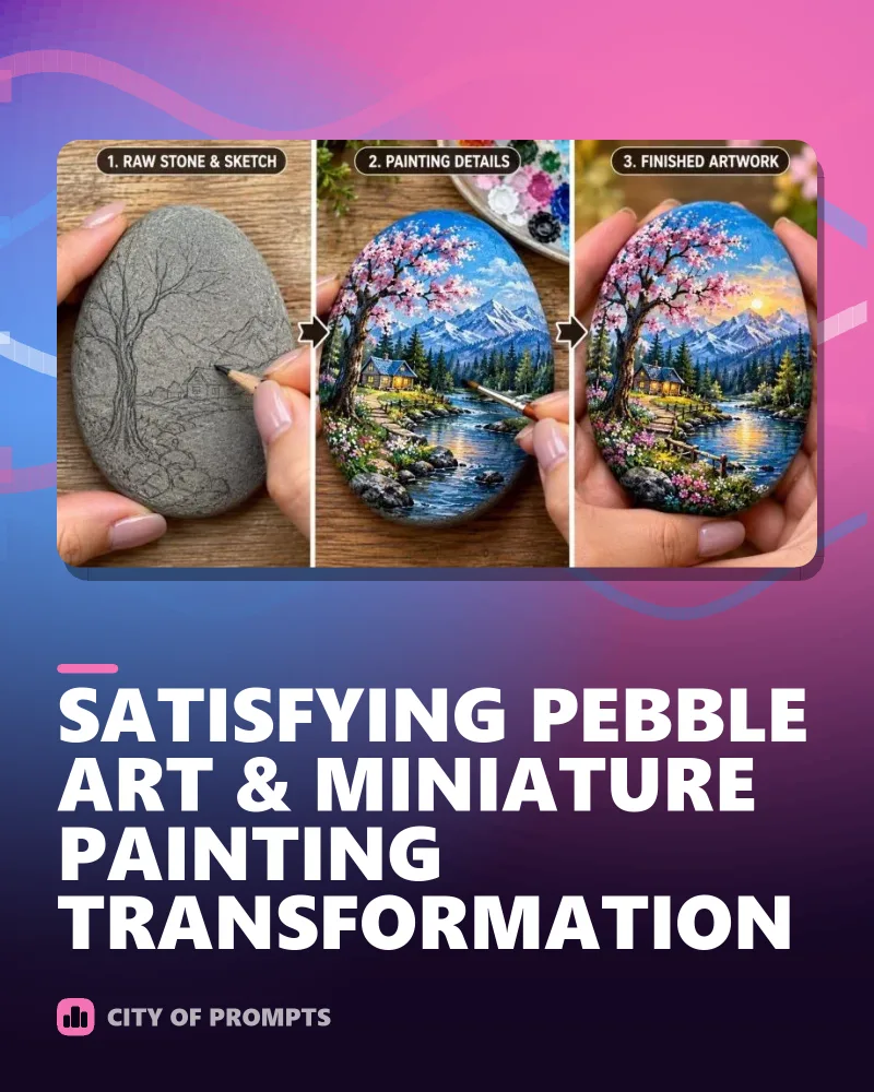 Cover image for SATISFYING PEBBLE ART & MINIATURE PAINTING TRANSFORMATION