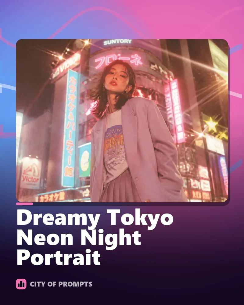 Cover image for Dreamy Tokyo Neon Night Portrait