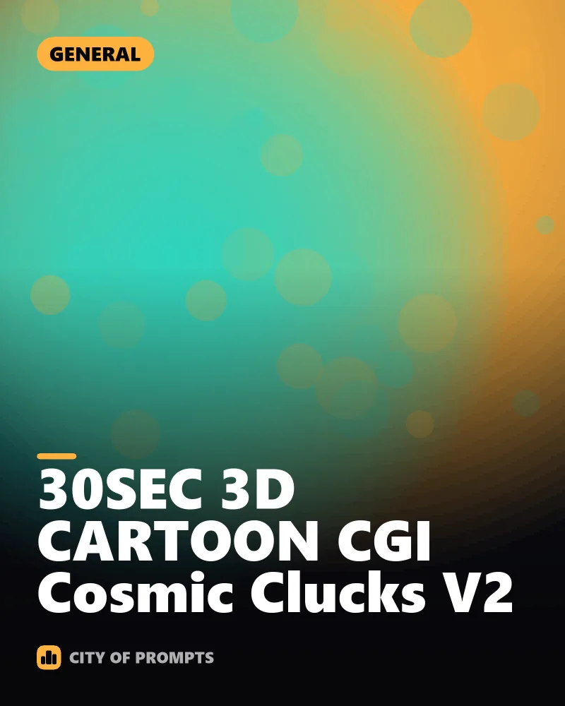 Cover image for 30SEC 3D CARTOON CGI Cosmic Clucks V2