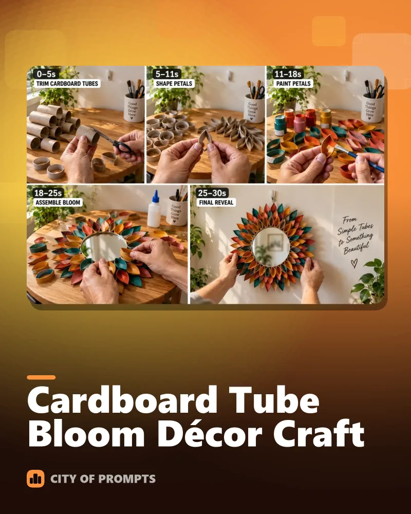 Cover image for Cardboard Tube Bloom Décor Craft
