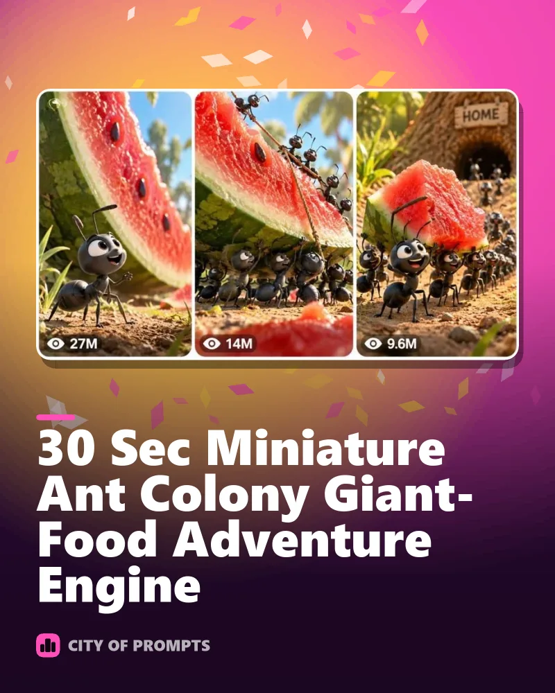 Cover image for 30 Sec Miniature Ant Colony Giant-Food Adventure Engine