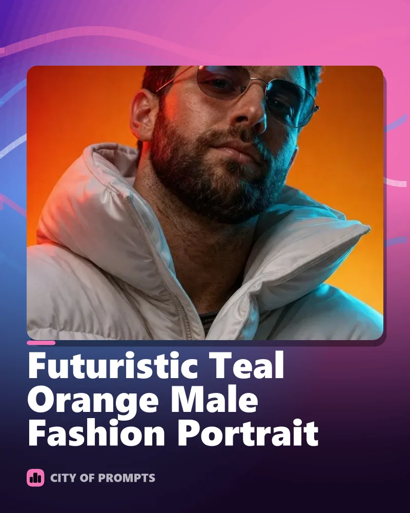 Cover image for Futuristic Teal Orange Male Fashion Portrait