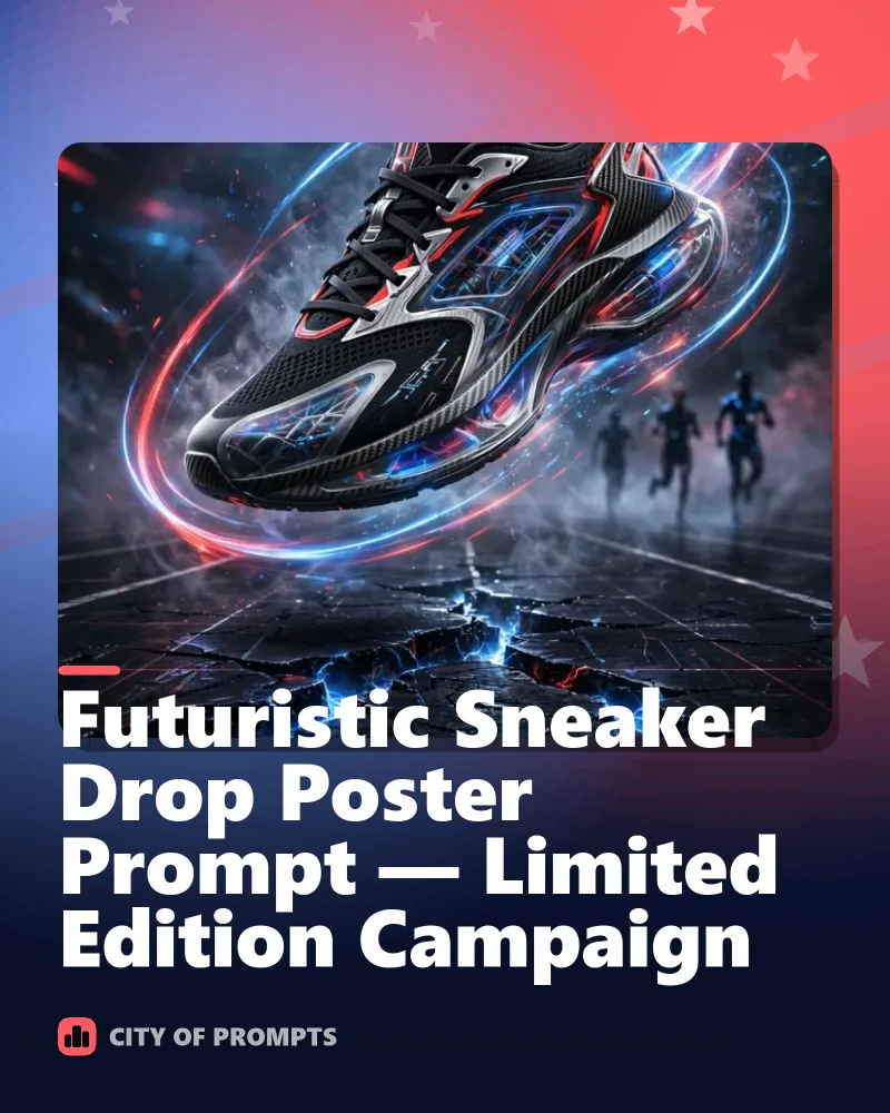 Cover image for Futuristic Sneaker Drop Poster Prompt — Limited Edition Campaign