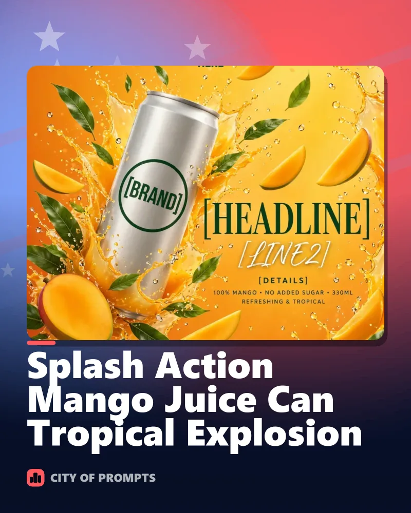 Cover image for Splash Action Mango Juice Can Tropical Explosion
