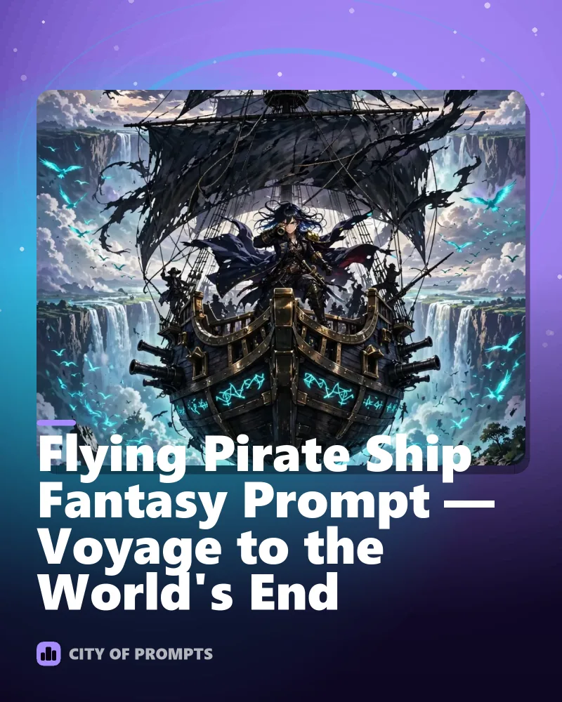 Cover image for Flying Pirate Ship Fantasy Prompt — Voyage to the World's End