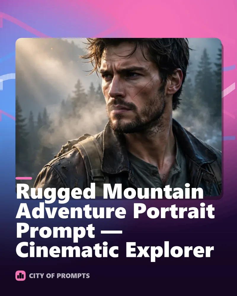 Cover image for Rugged Mountain Adventure Portrait Prompt — Cinematic Explorer