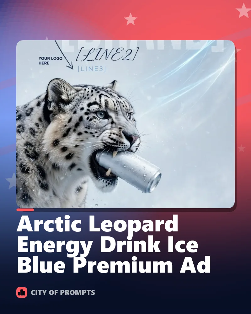 Cover image for Arctic Leopard Energy Drink Ice Blue Premium Ad