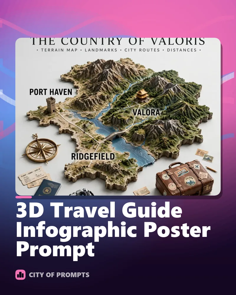 Cover image for 3D Travel Guide Infographic Poster Prompt