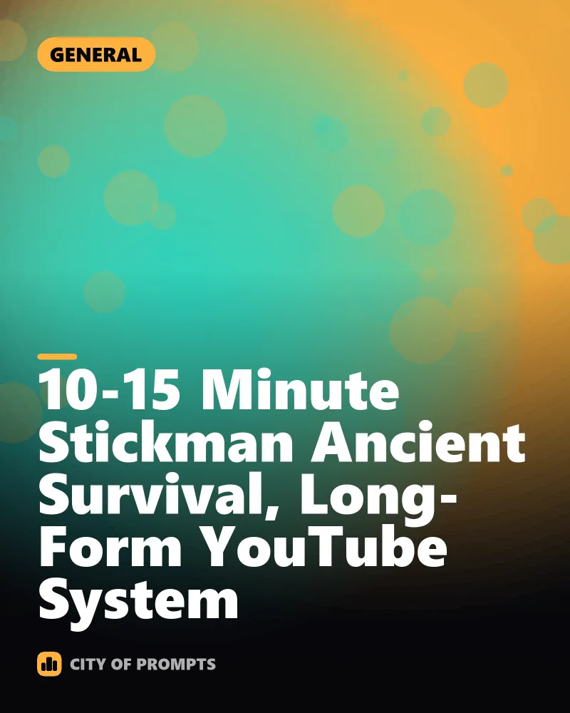 Cover image for 10-15 Minute Stickman Ancient Survival, Long-Form YouTube System