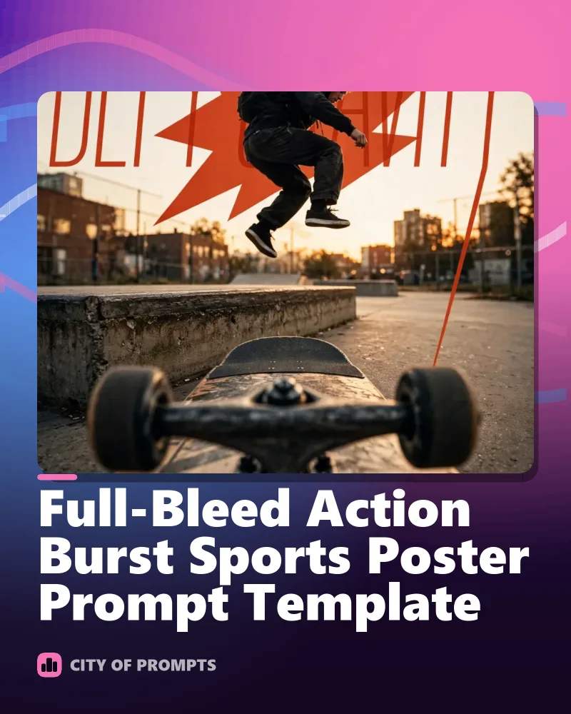 Cover image for Full-Bleed Action Burst Sports Poster Prompt Template