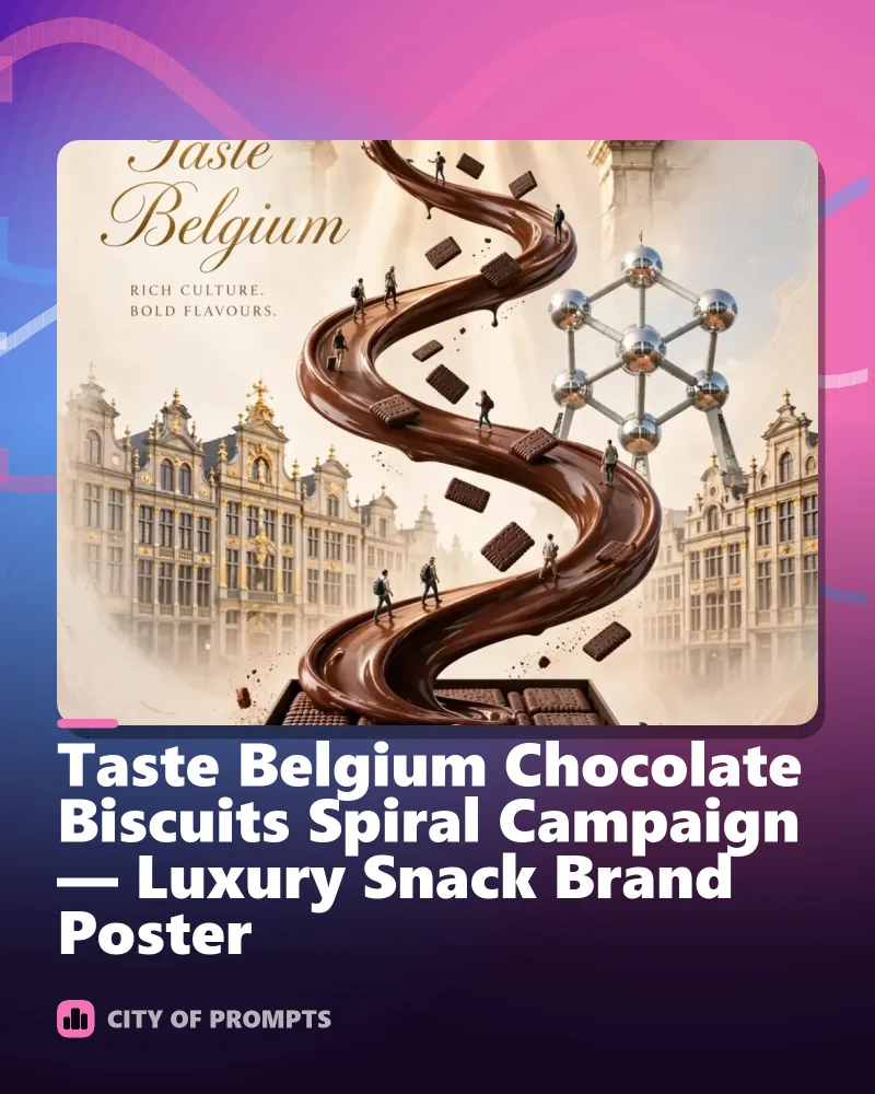 Cover image for Taste Belgium Chocolate Biscuits Spiral Campaign — Luxury Snack Brand Poster