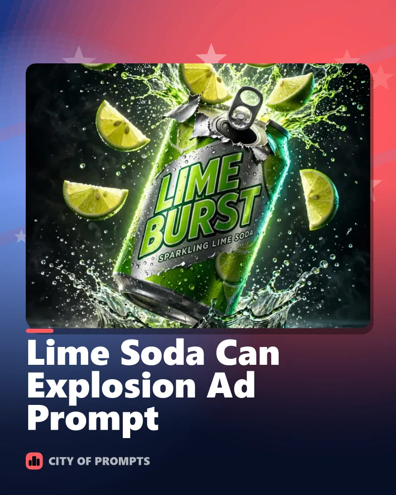 Cover image for Lime Soda Can Explosion Ad Prompt