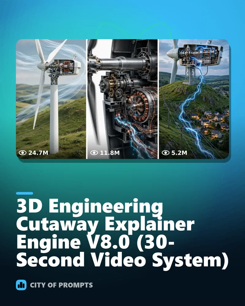 Cover image for 3D Engineering Cutaway Explainer Engine V8.0 (30-Second Video System)
